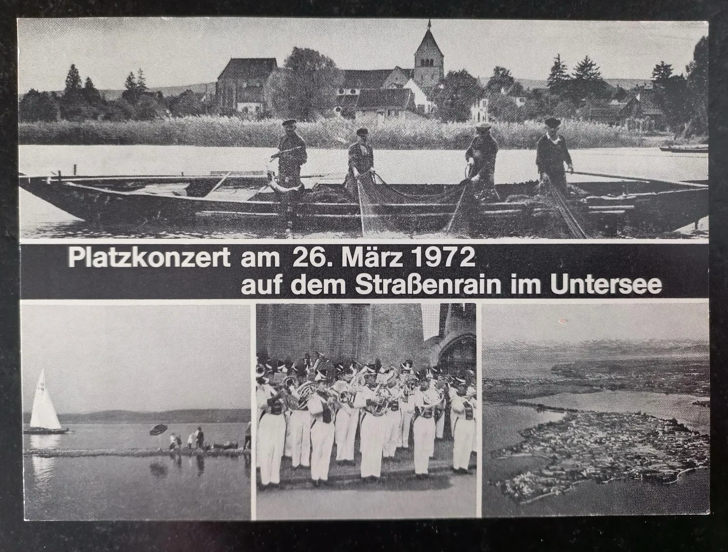 Postkarte zum Konzert der Bürgermusik Reichenau 1972